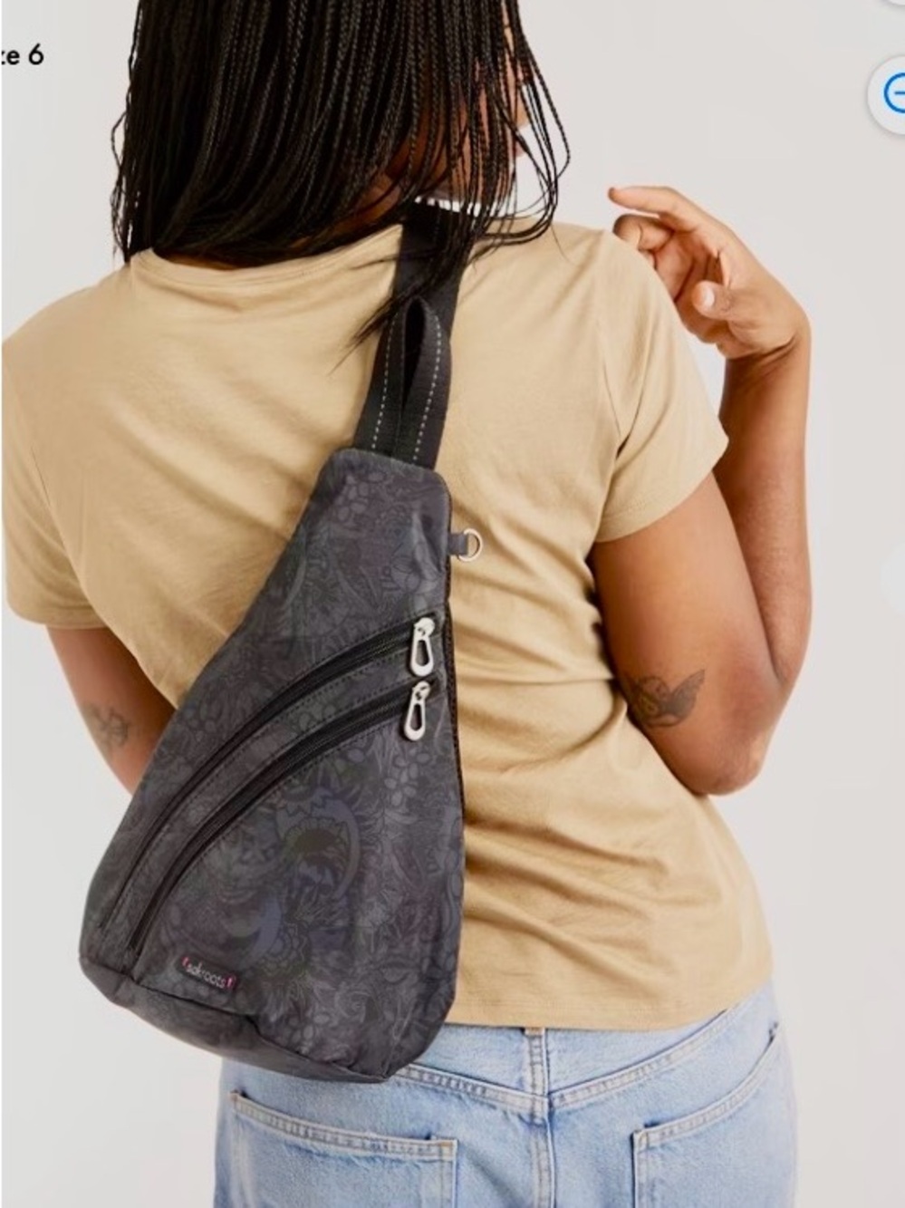 Sakroots Sling Backpack – shoulder Crossbody bag with multiple zipper pockets